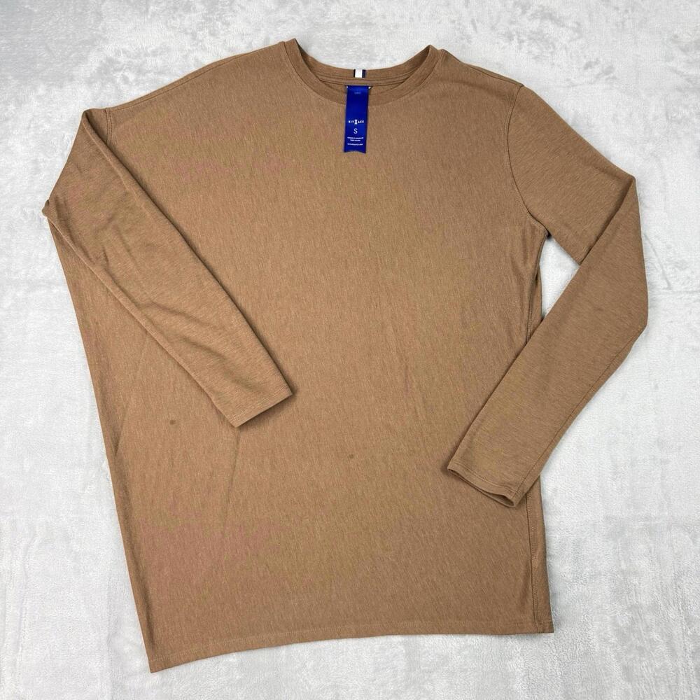 Kit and Ace Brown Long Sleeve Crewneck Shirt Size S Minimalist Casual Modal Soft